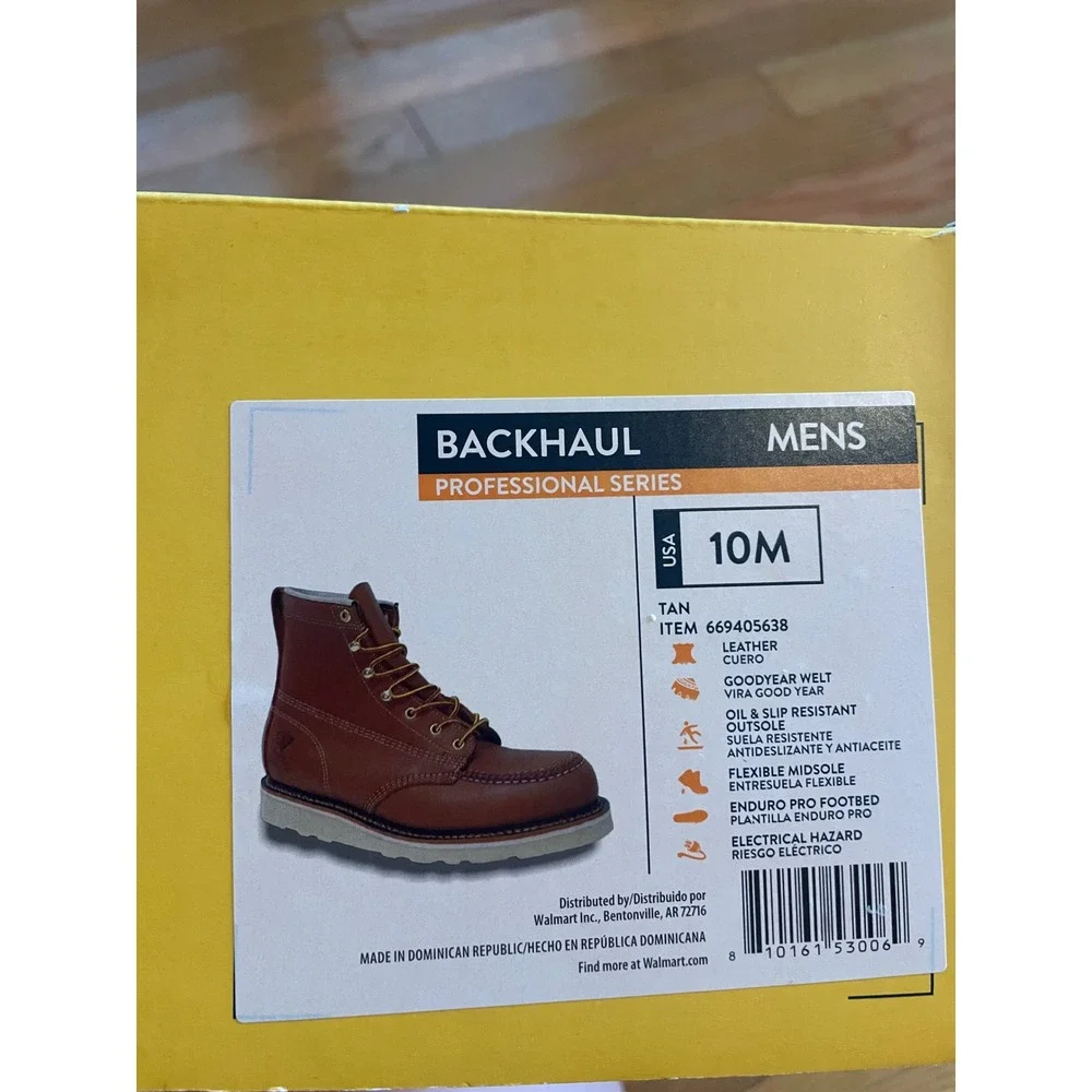 Herman Survivors Backhaul Mens 10M Tan Leather Moc Toe Work Boots MNHS44DM001